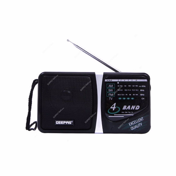 Geepas Radio, GR6821, 4 Band, Black