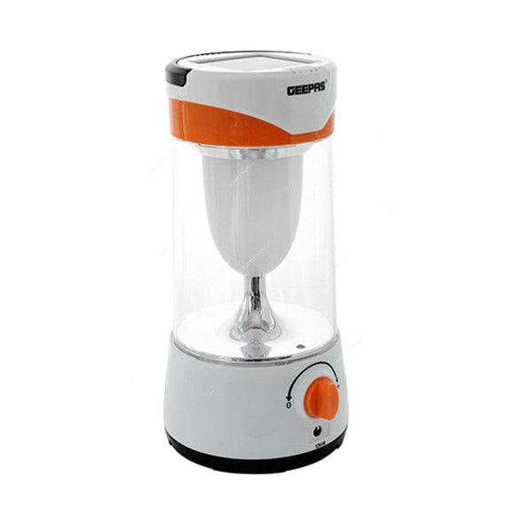 Geepas Rechargeable LED Emergency Lantern, GSE5589, 10W, 6000mAh, Orange/White