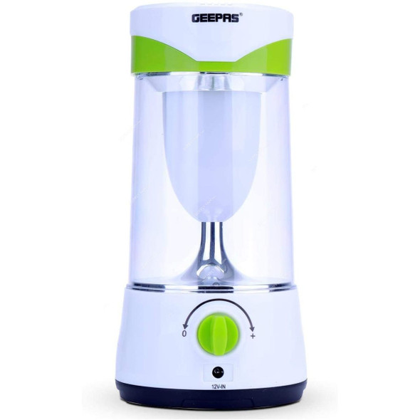 Geepas Rechargeable LED Emergency Lantern, GSE5589, 10W, 6000mAh, Green/White