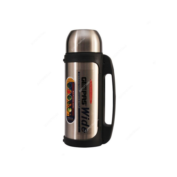 Geepas Vacuum Flask, GSVB4112, Stainless Steel, 1.8 Ltrs, Silver
