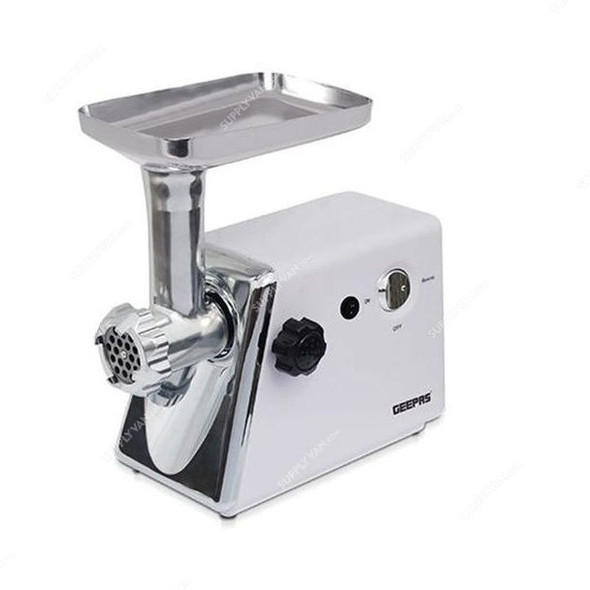 Geepas Electric Meat Grinder, GMG746, 1200W, White/Silver