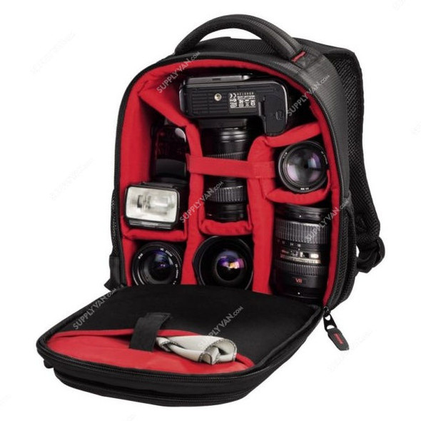 Hama Camera Backpack, HA126697, Miami 150, 10.1 Inch, Black/Red