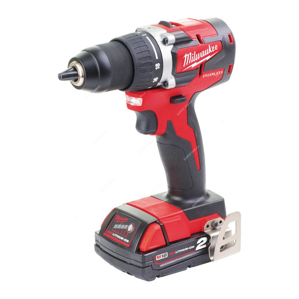 Milwaukee Cordless Drill, M18CBLDD-202C, 18V, 13MM