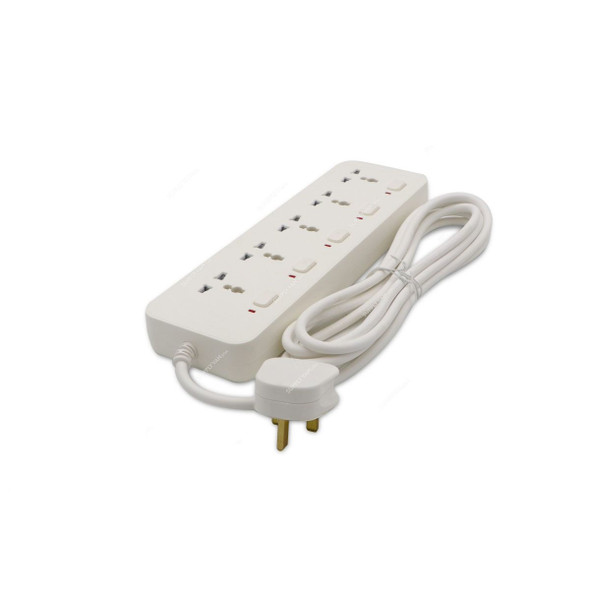 Gongniu Extension Socket, NB-0003, 5 Way, 13A, White