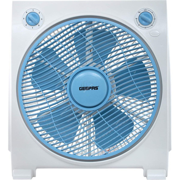 Geepas Box Fan, GF21113, 43W, 12 Inch, Blue/White