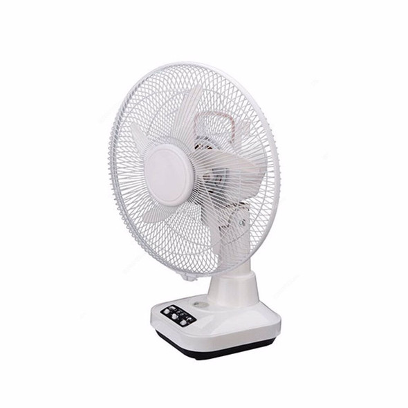 Geepas Rechargeable Table Fan, GF21118, 25W, 12 Inch, White