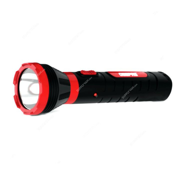 Geepas Rechargeable LED Flashlight, GFL5577, 900mAh, Black/Red