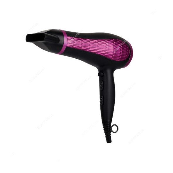 Geepas Hair Dryer, GH8669, 2200W, 3 Heat Setting, Black/Purple