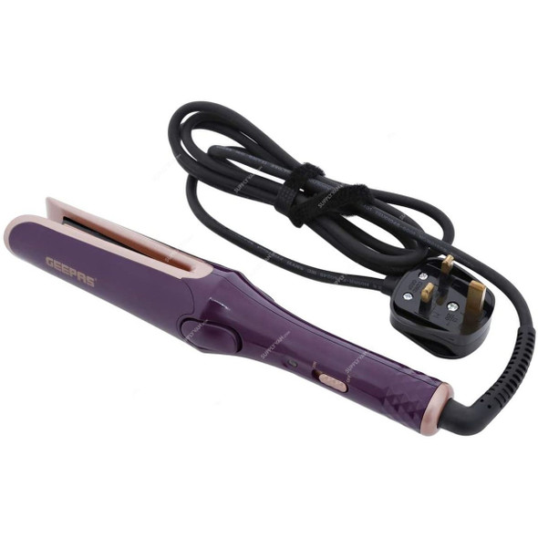 Geepas Ceramic Hair Straightener, GH8671, 35W, 180 to 200 Deg.C, Purple