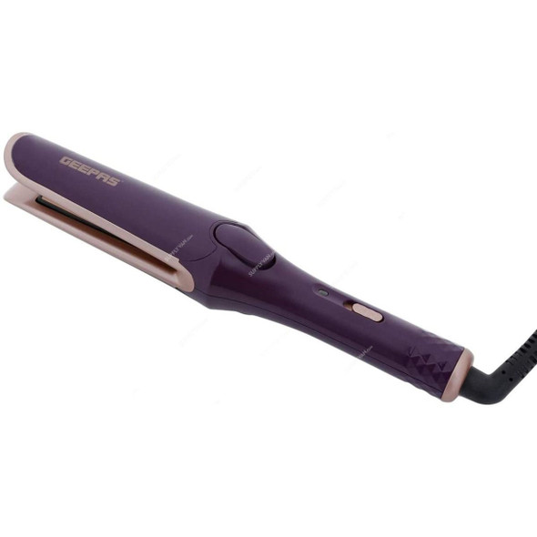 Geepas Ceramic Hair Straightener, GH8671, 35W, 180 to 200 Deg.C, Purple