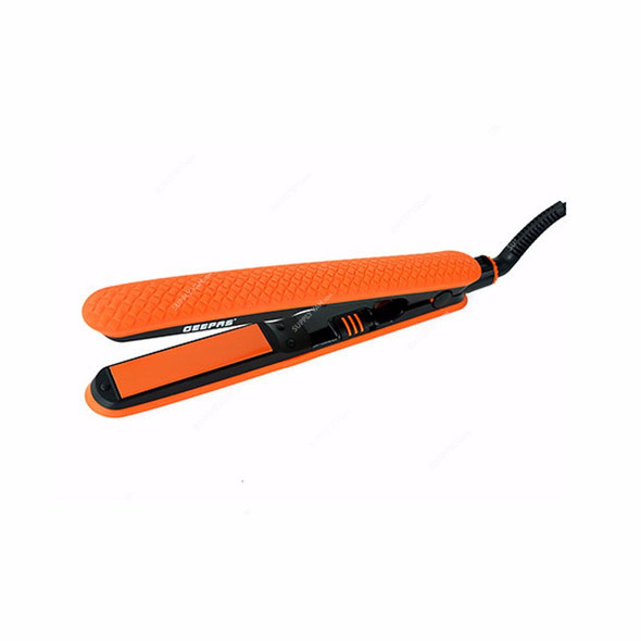 Geepas Silicon Hair Straightener, GH8704, 32W, 180 Deg.C, Orange