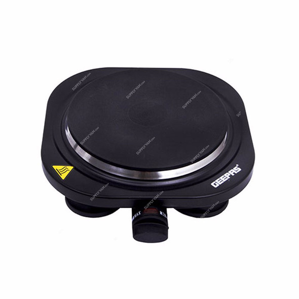 Geepas Single Spiral Electric Hot Plate, GHP7583, 1500W, Black