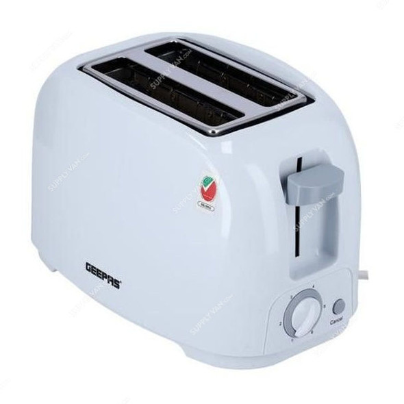 Geepas Free Standing Bread Toaster, GBT36515, Plastic, 800W, 2 Slice, Grey