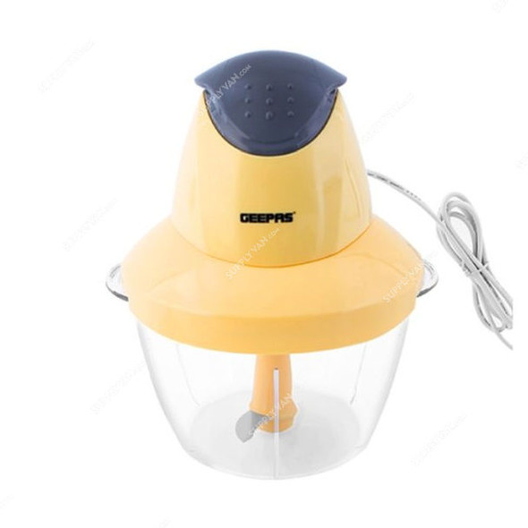 Geepas Bowl Chopper, GC1655, Plastic, 500W, 2 Ltrs, Black/Yellow