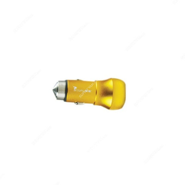 Geepas USB Car Charger, GCC4708, 12-24VDC, Gold