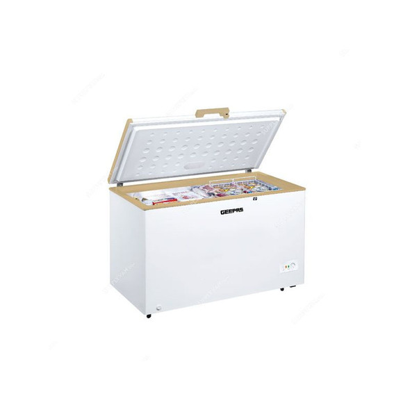 Geepas Chest Freezer, GCF4106WAH, ABS and PC, 180W, -18 Deg.C, 410 Ltrs, White