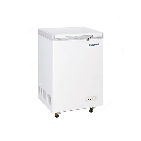 Geepas Single Door Chest Freezer, GCF6508, 115W, 120 Ltrs, White