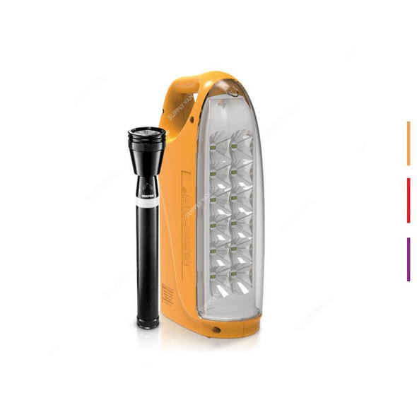 Geepas Emergency Lantern With Flashlight, GEFL5557, Orange/Black