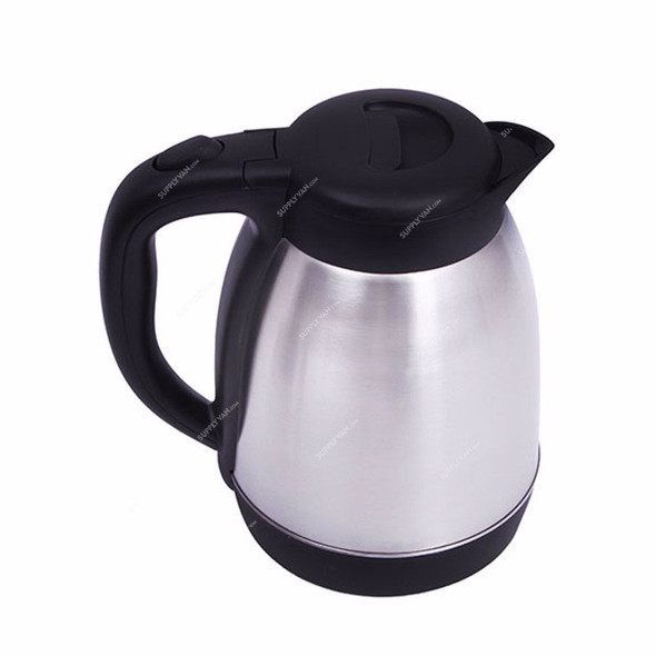 Geepas Double Shell Electric Kettle, GK5459, 1500W, 1.5 Ltrs, Silver/Black
