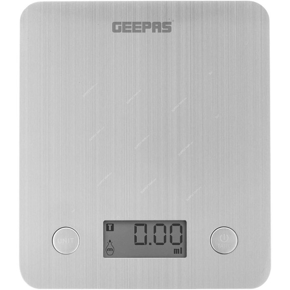 Geepas Digital Kitchen Scale, GKS46507UK, 5 Kg Weight Capacity, Grey
