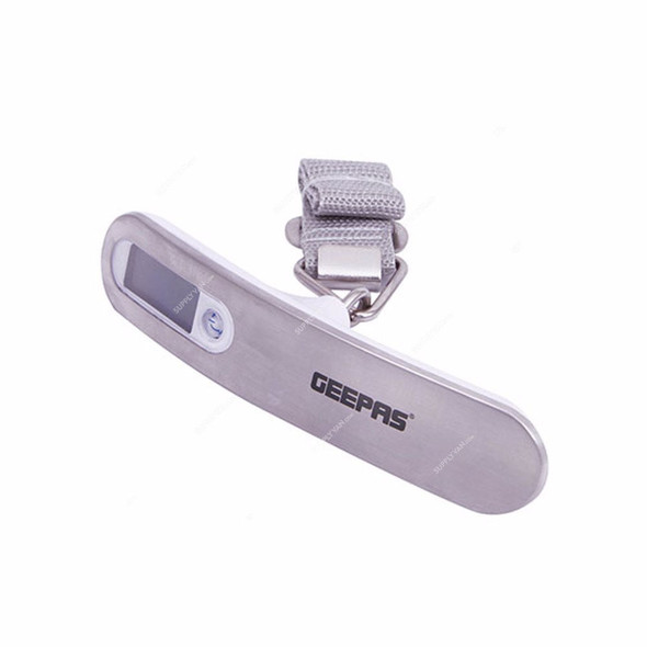 Geepas Digital Luggage Scale, GLS4221, 50 Kg Weight Capacity, Silver