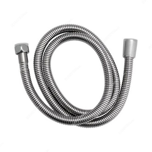 Geepas Shower Hose, GSW61070, Stainless Steel, 1/2 Inch, 1.2 Mtrs, Silver