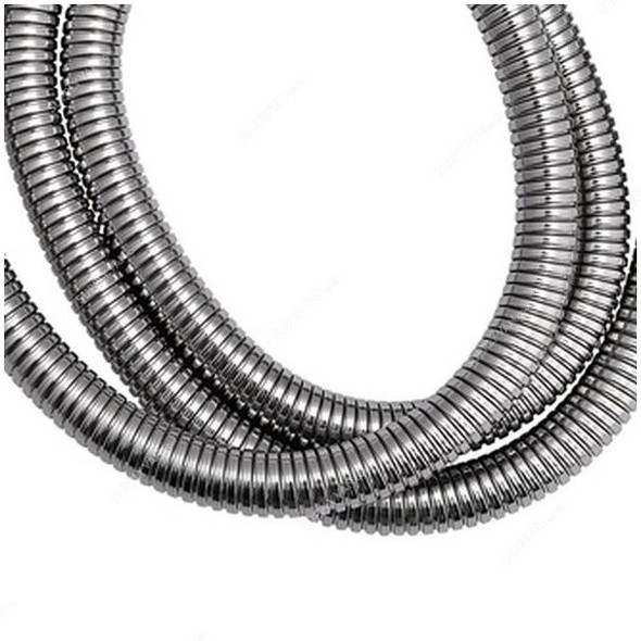 Geepas Shower Hose, GSW61070, Stainless Steel, 1/2 Inch, 1.2 Mtrs, Silver