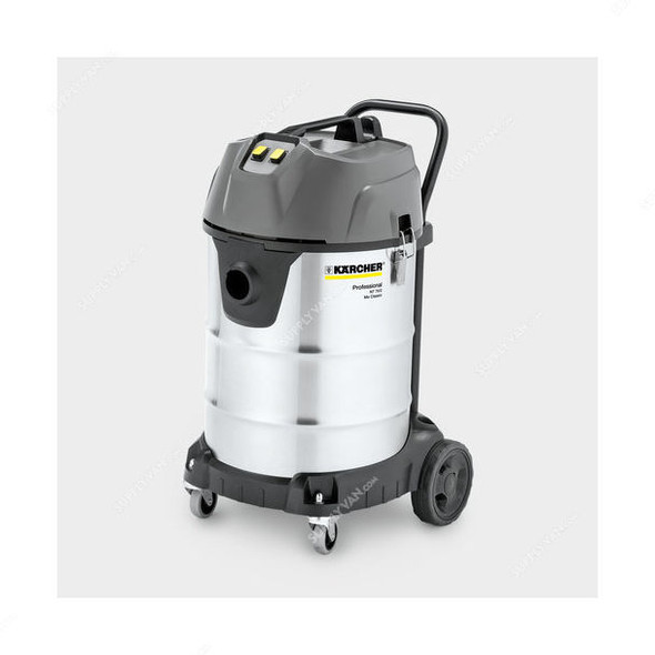 Karcher NT 90/2 Me Classic Wet and Dry Vacuum Cleaner, 16677010, 225 Mbar, 2300W, 90 Ltrs Tank Capacity, Black/Silver