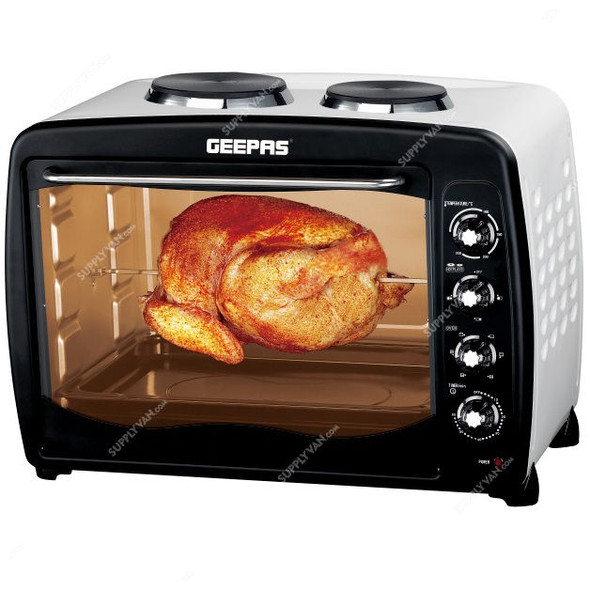 Geepas Electric Oven, GO4452, 700W, 60 Ltrs, Black/White