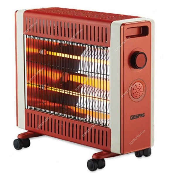 Geepas Quartz Halogen Heater, GQH9109, 800W, Red