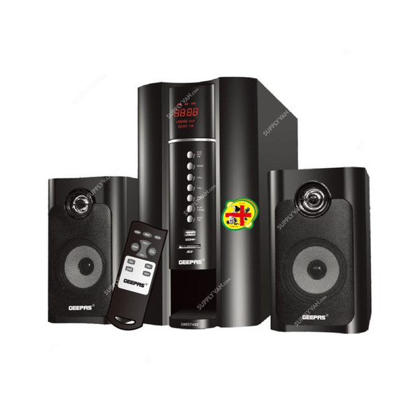 Geepas Home Theater System With Acoustic Equalizer, GMS7493N, 2.1 Channel, Black
