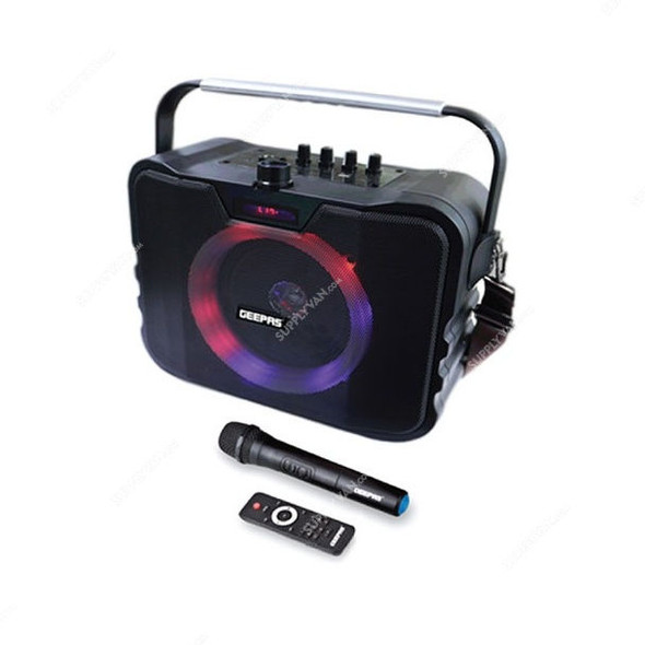 Geepas Rechargeable Portable Speaker, GMS8547, 1800mAh, Black