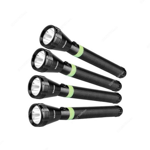 Sonashi Rechargeable LED Flashlight, SLT-2511, 3W, 400mah, Black, 4 Pcs/Pack