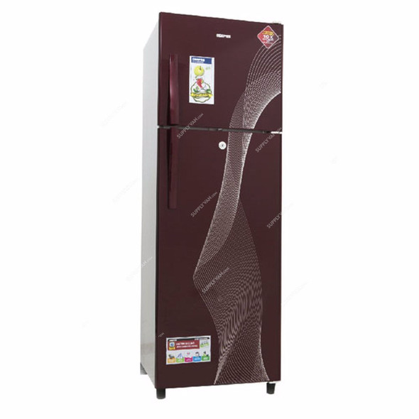 Geepas Double Door Refrigerator, GRF2805MTN, 145W, 280 Ltrs, Maroon