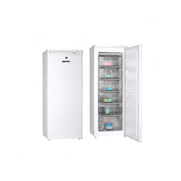 Geepas Upright Freezer, GRFU2006, 100W, 200 Ltrs, White