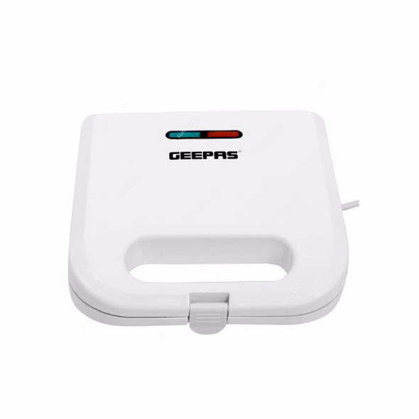 Geepas Sandwich Toaster With Thermostat Control, GS672, 700W, 4 Slice, Black/White