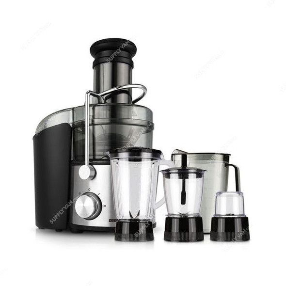 Geepas 4 In 1 Blender/Juice Extractor, GSB44016, 800W, 1.5 Ltrs, Black/Silver