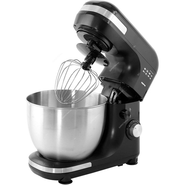 Geepas 3 In 1 Stand Mixer, GSM43013, 600W, 5 Ltrs, Black/Silver