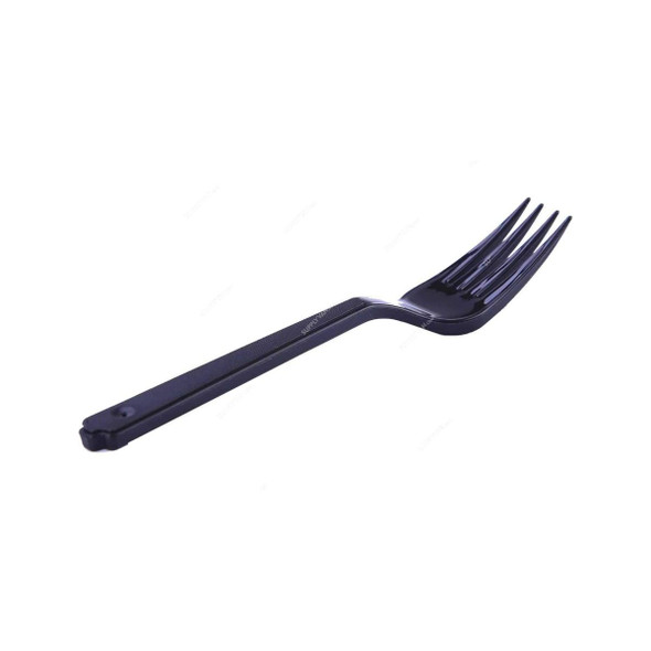 Hotpack Medium Duty Disposable Fork, PFMDPPB, Plastic, Black, 1000 Pcs/Pack