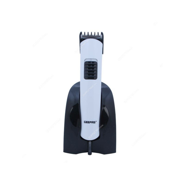 Geepas Rechargeable Hair Trimmer, GTR1384N, 100mA, Black/White
