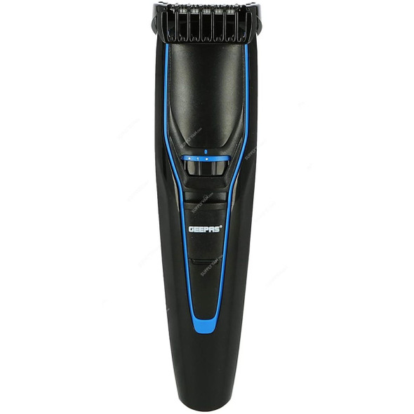 Geepas Rechargeable Stubble Hair Trimmer, GTR56011, 600mA, Black/Blue