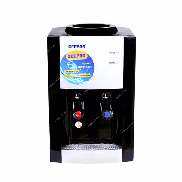Geepas Hot and Cold Water Dispenser, GWD8356, 2 Tap, 3.8 Ltrs, Black/Silver