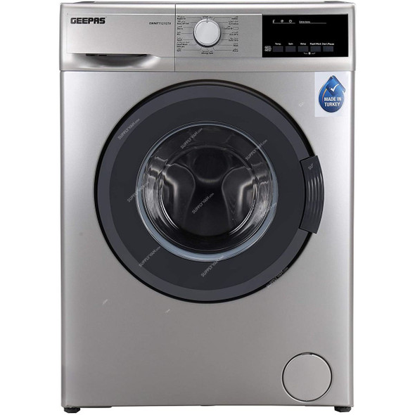 Geepas Fully Automatic Washing Machine, GWMF7121STV, 2100W, 7 Kg, Silver