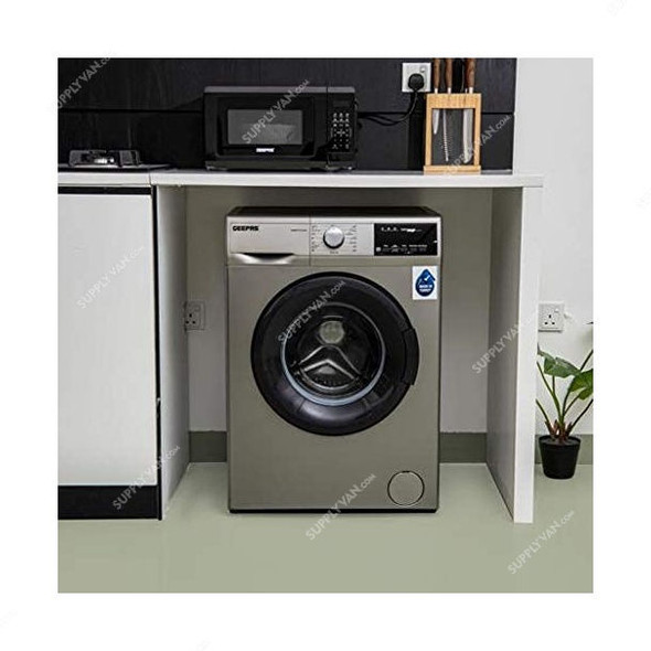 Geepas Fully Automatic Washing Machine, GWMF7121STV, 2100W, 7 Kg, Silver