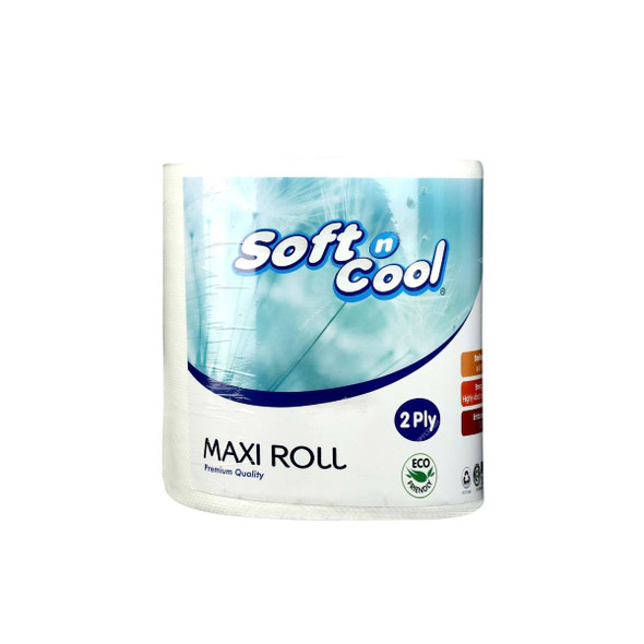 Hotpack Soft n Cool Maxi Tissue Roll, MR2, 2 Ply, 130 Mtrs, 6 Rolls/Pack