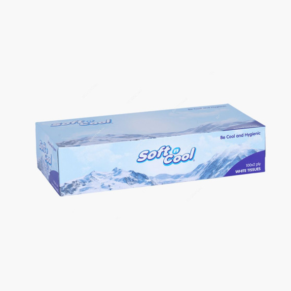 Hotpack Soft n Cool Facial Tissue, SNCT100, 2 Ply, 3000 Sheets/Pack