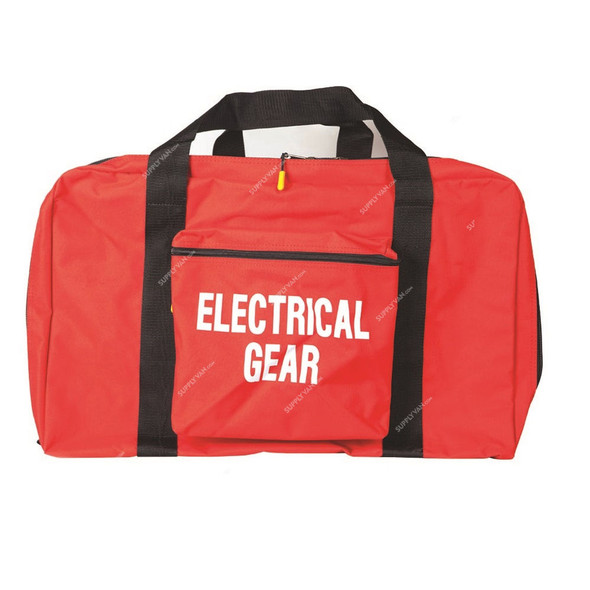 Lok-Force Electrical Gear Duffle Tote Bag, BG-RD62EG, Polyester, Red