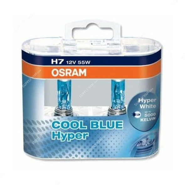 Osram Automotive Signal Bulb, 62210CBH EUROBOX, PX26d, 12V, 55W, H7 ECE Category