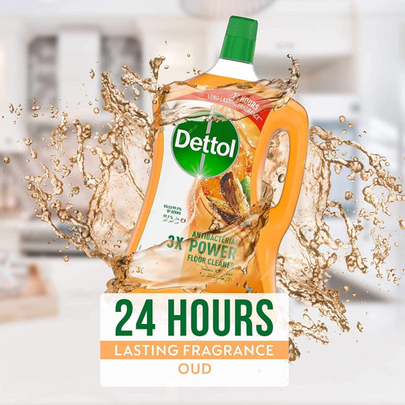 Dettol Antibacterial Power Floor Cleaner, Oud, 3 Ltrs