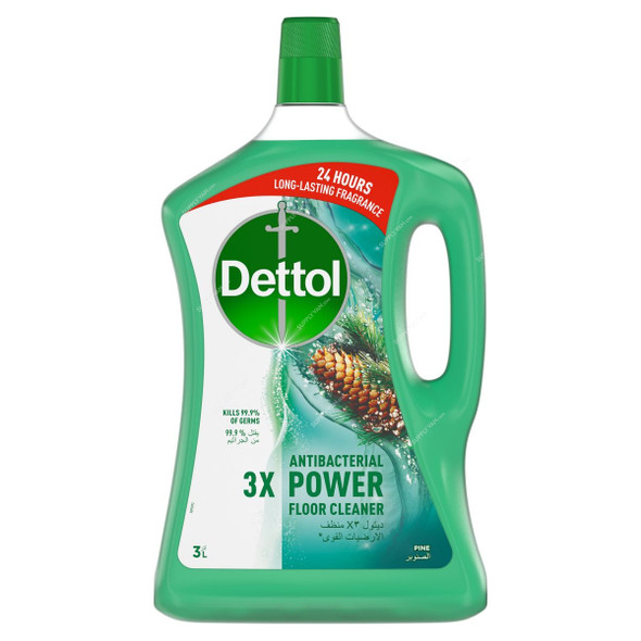 Dettol Antibacterial Power Floor Cleaner, Pine, 3 Ltrs